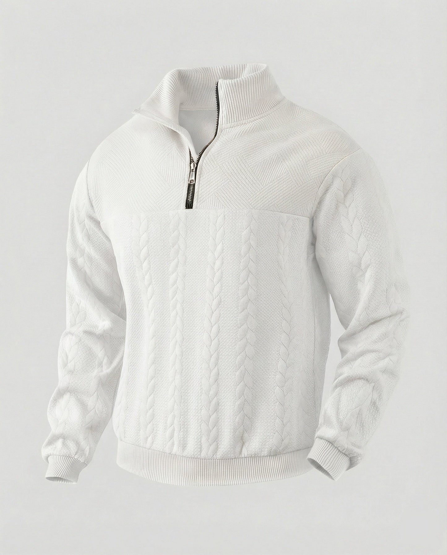 Herren Strickpullover Modern Hochkragen Reißverschluss