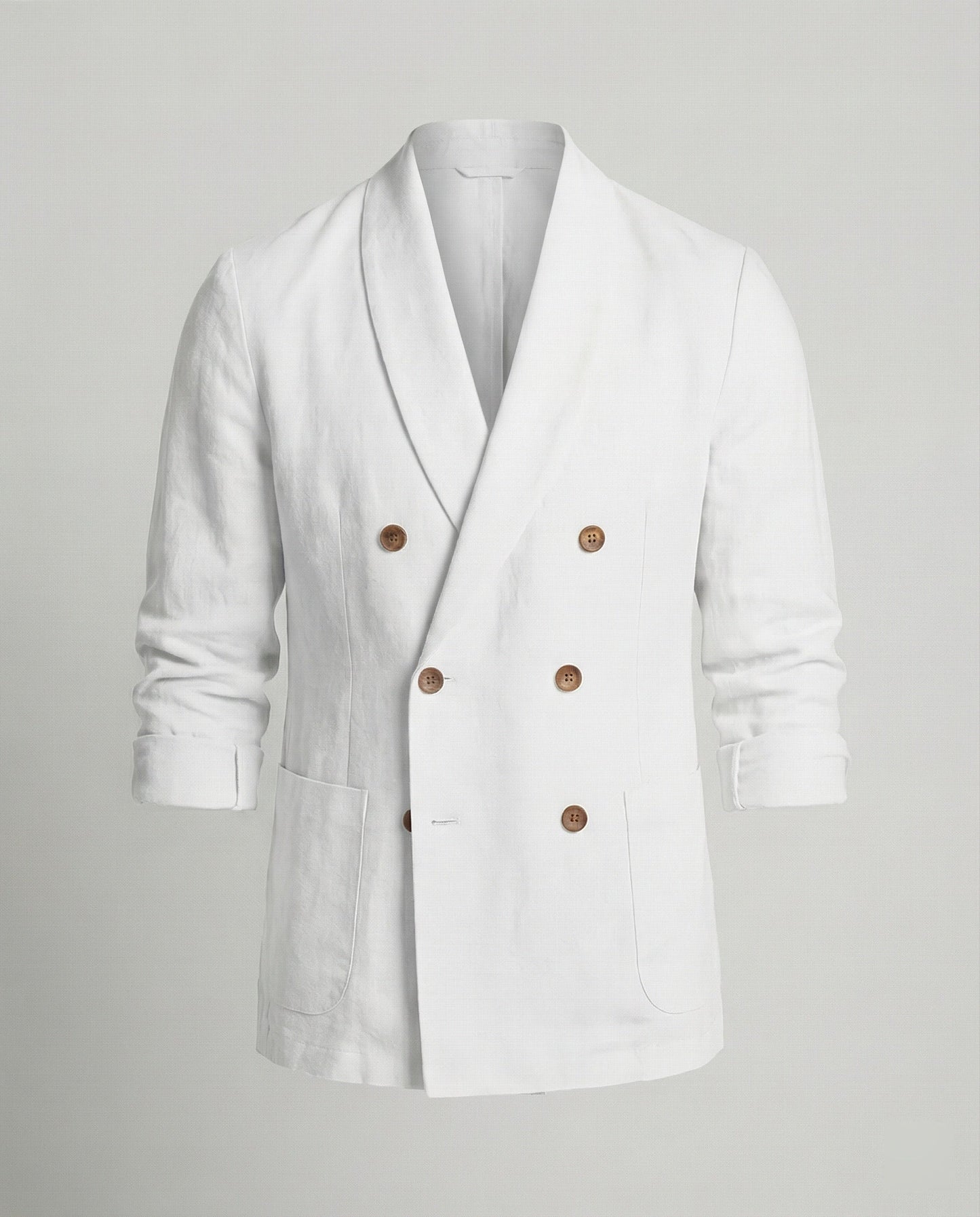 Herren Leinenjacke Leicht Sommerjacke Doppelknopf