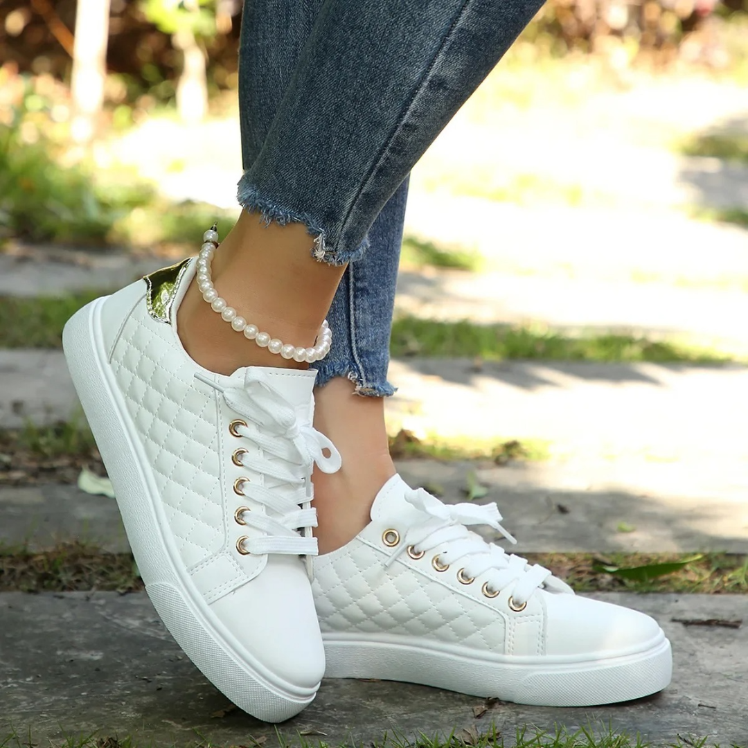 Damen Sneaker Freizeit Schuhe Schnürung Bequem