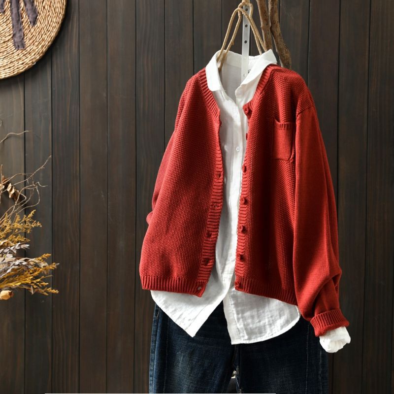 Damen Strickjacke Übergroß Knöpfe Oversized