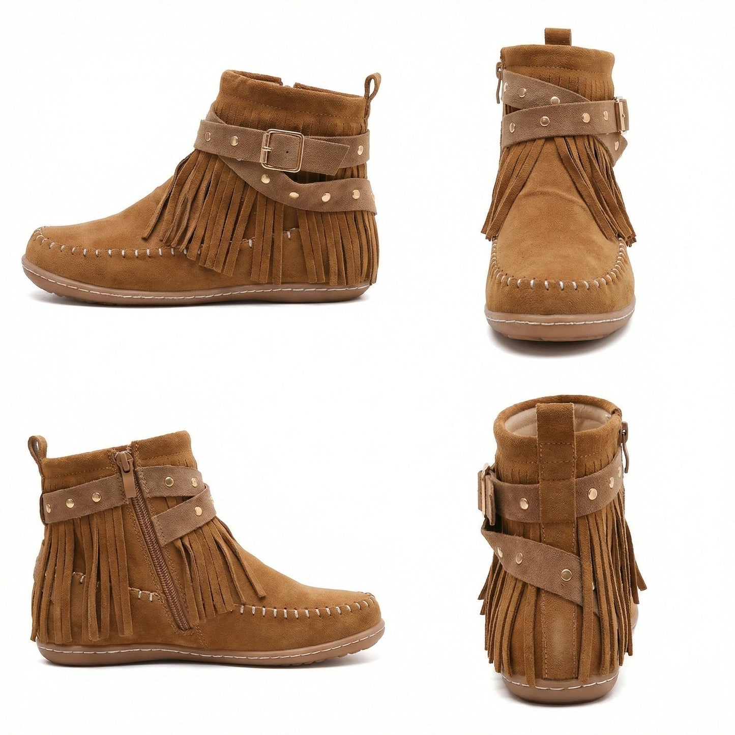 Warme Knöchelschuhe Fransen Schuhe Frauen Stil