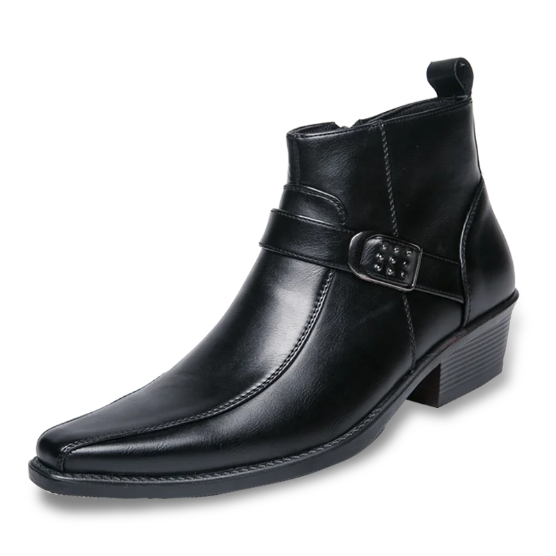 Herren Chelsea Stiefel Schnürlos Trendig Lederschuhe