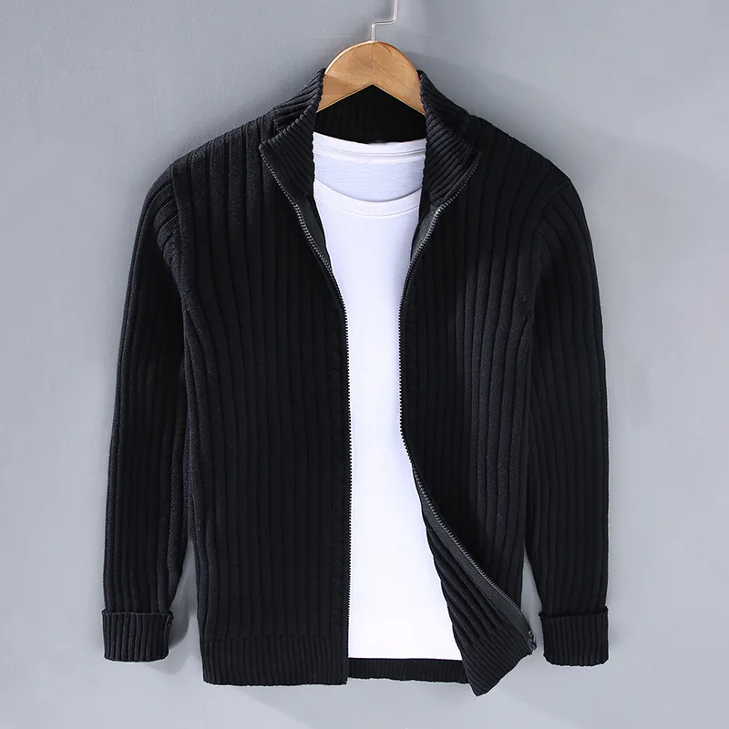 Merino Strickjacke Reißverschluss Warm Damen