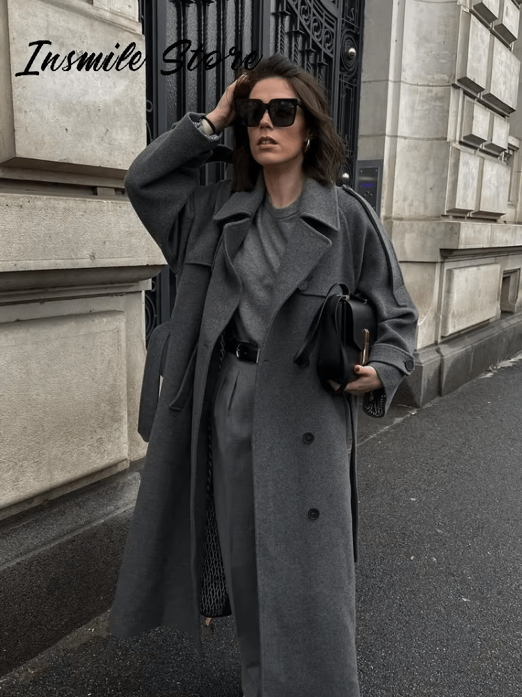 Herbst Winter Mantel Damen Elegant Lang