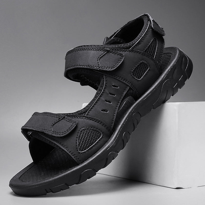 Herren Sandalen Sommer Schwarz Elegante