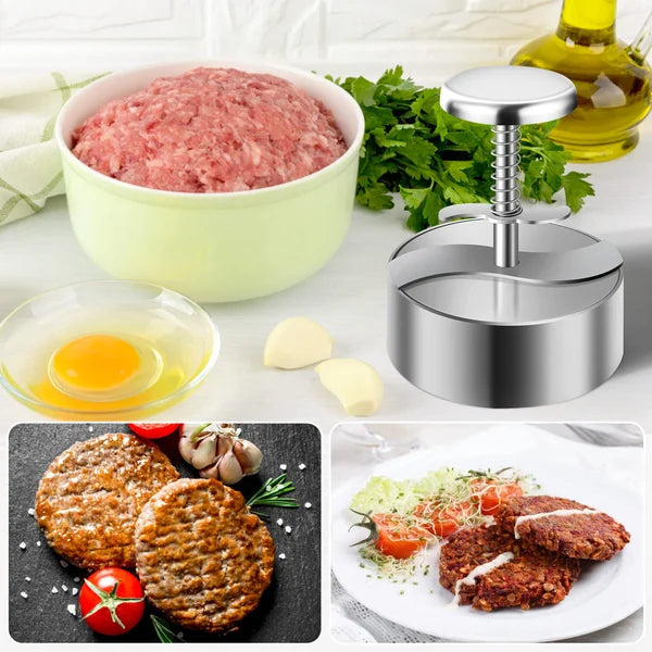 Fleischpresse für Hamburger Patties manuell Edelstahl