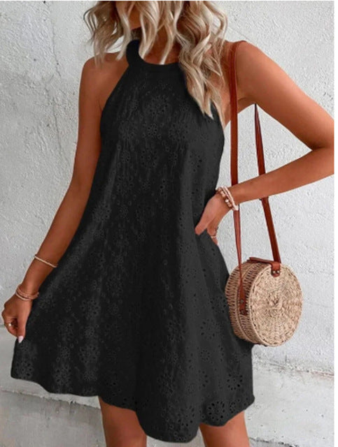 Weißes Mini Sommerkleid Frauen Sexy Kurz