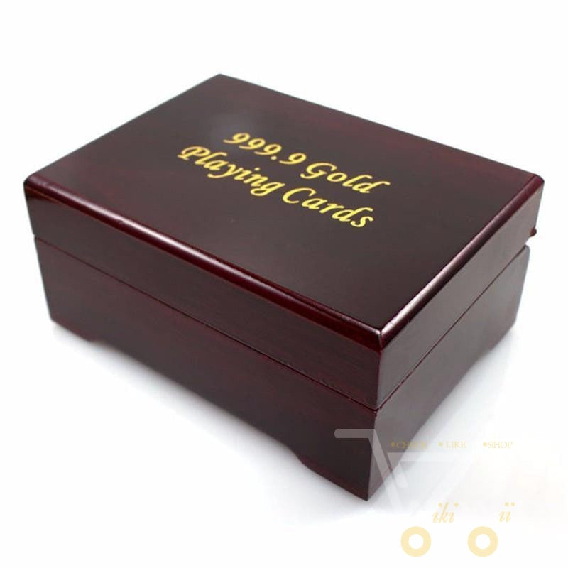 Glamour Spielkarten 24K Gold Holzbox Edel