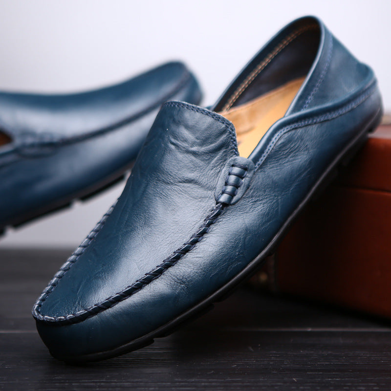 Herren Loafer Echtleder Schuhe Schwarz Elegant