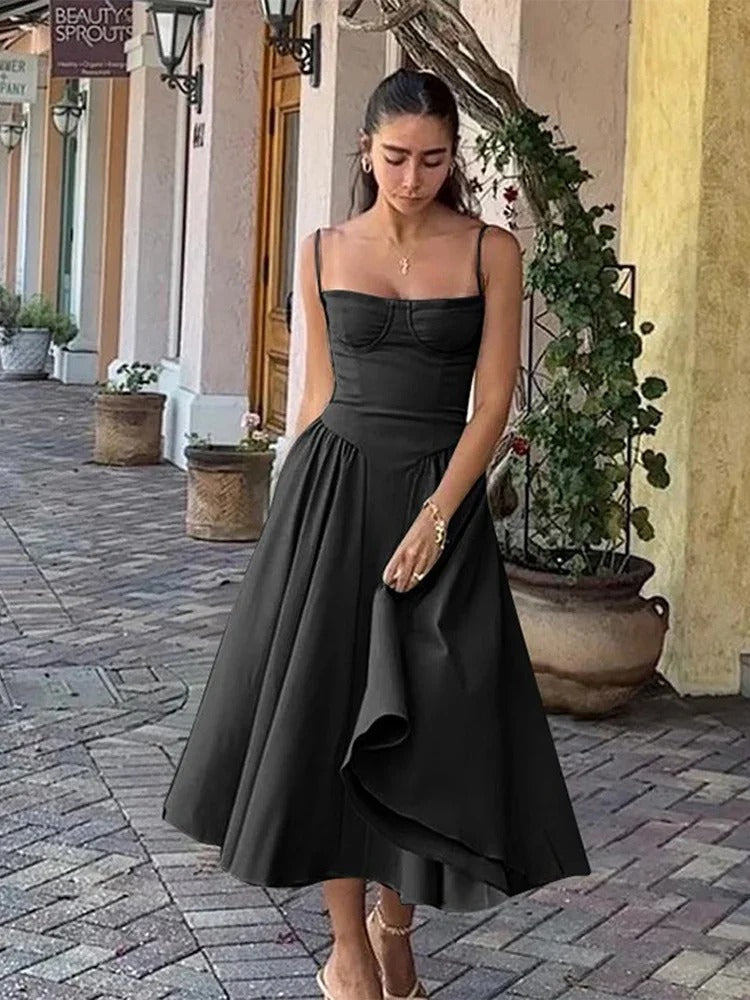 Elegantes Sommerkleid Ärmellos Damenkleid