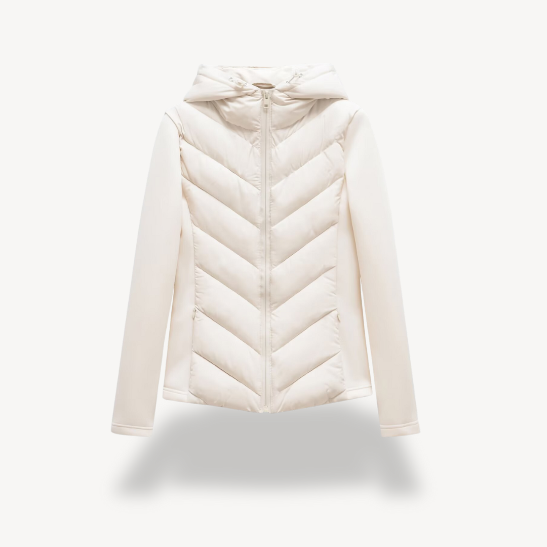 Damen Steppjacke Chevron Muster Modern
