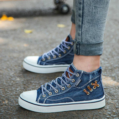 Freizeitschuhe Denim Schnürschuhe Frauen Mode