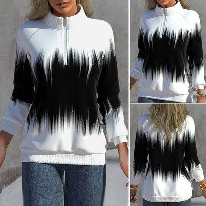 Damen Sweatshirt Langarm Halbkragen Bequem - BerlinGlamour