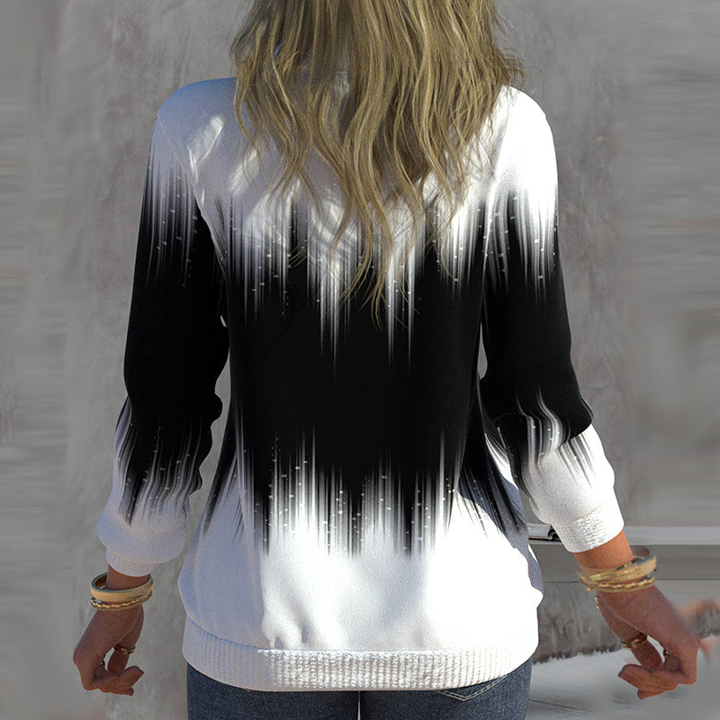 Damen Sweatshirt Langarm Halbkragen Bequem