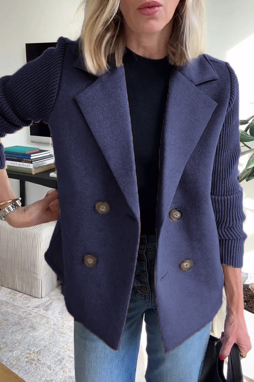 Damen Blazer Langärmlig Knopfleiste Modern