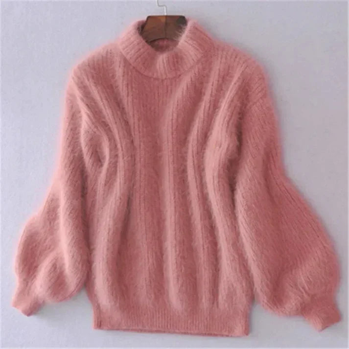 Weinlese Angora Pullover Soft Warm
