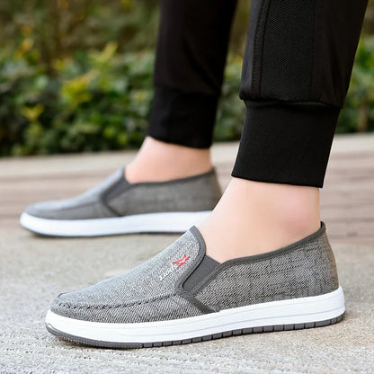 Herren Segeltuchschuhe Slip On Bequem Leicht