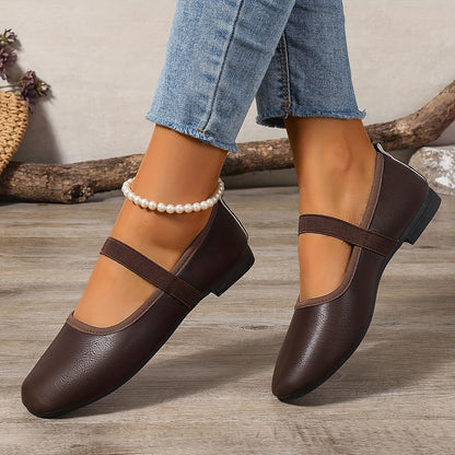 Elegante Weiße Ballerinas Mary Jane Schuhe Damen
