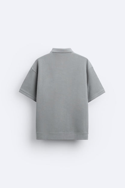 Kurzärmliges Poloshirt Weiß Bequem Minimalistisch