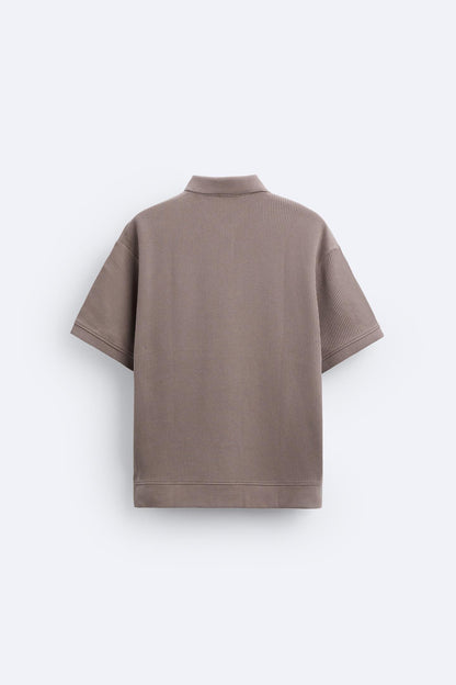 Kurzärmliges Poloshirt Weiß Bequem Minimalistisch