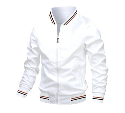 Herren Bomberjacke Stylisch Leder Schwarz