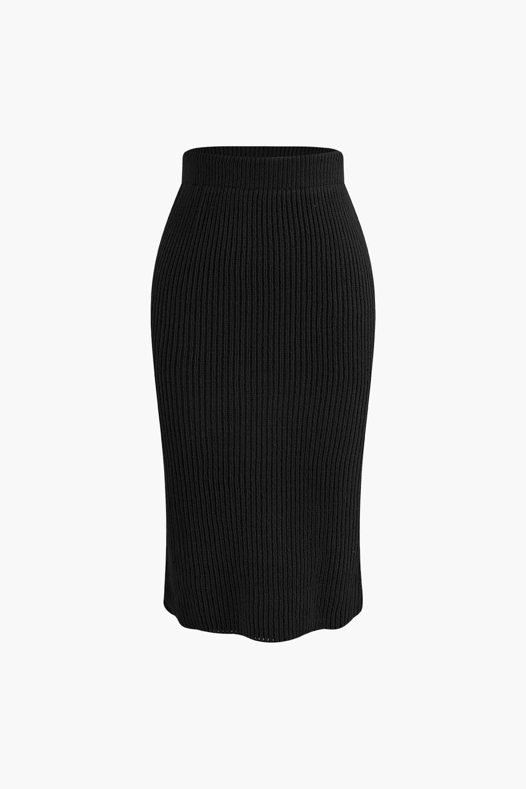 Klara | Damen Strick-Set Wickel-Oberteil Bleistiftrock Eleganz