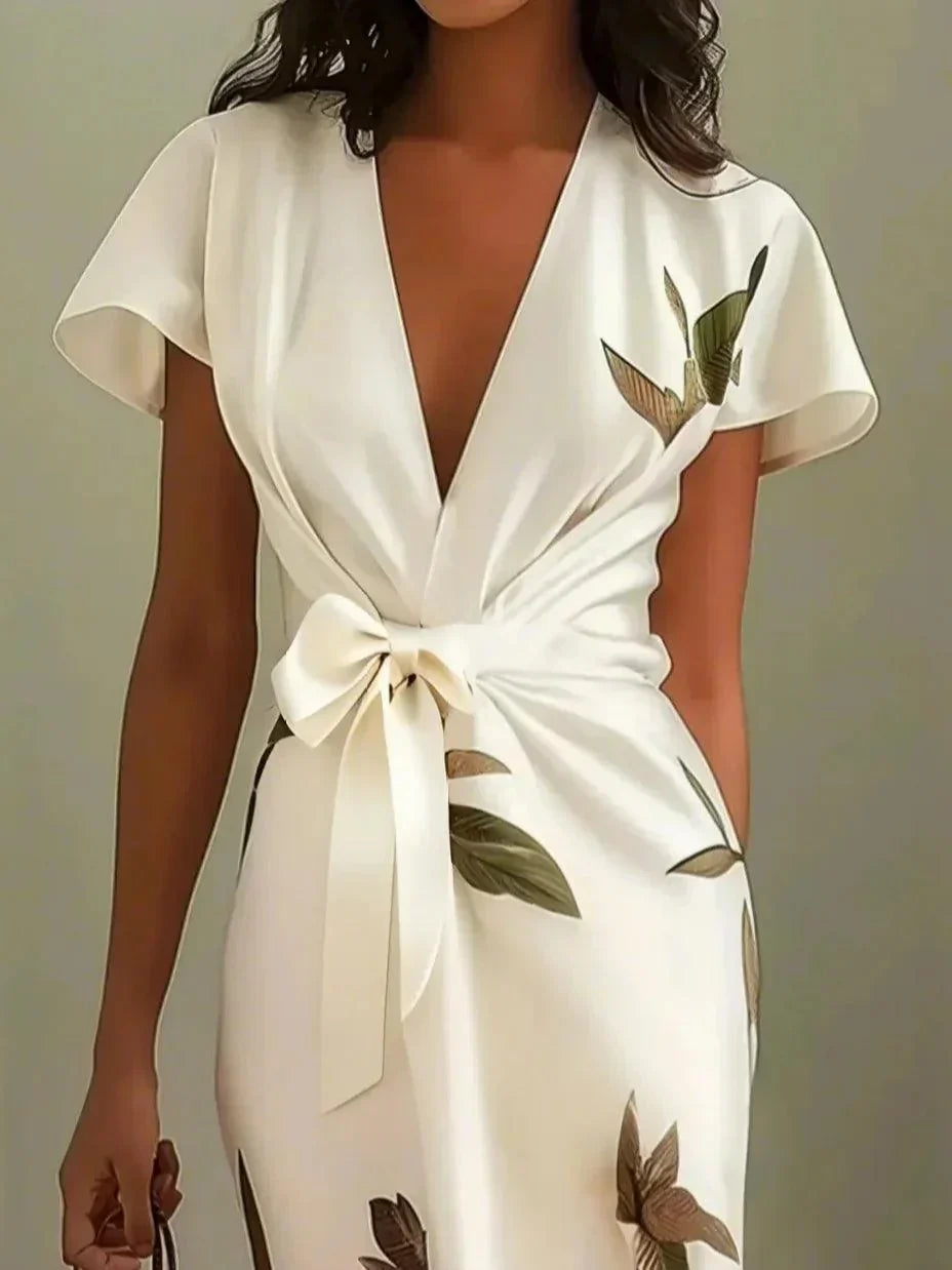 Elegantes Wickelkleid Damen Schlicht Modern
