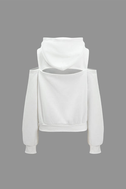Sportliches Hoodie-Set Damen Cut-Outs Trendy