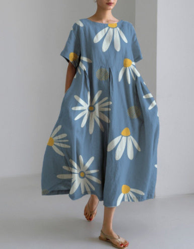 Baumwoll-Look Kleid mit 3D-Druck von BerlinGlamour