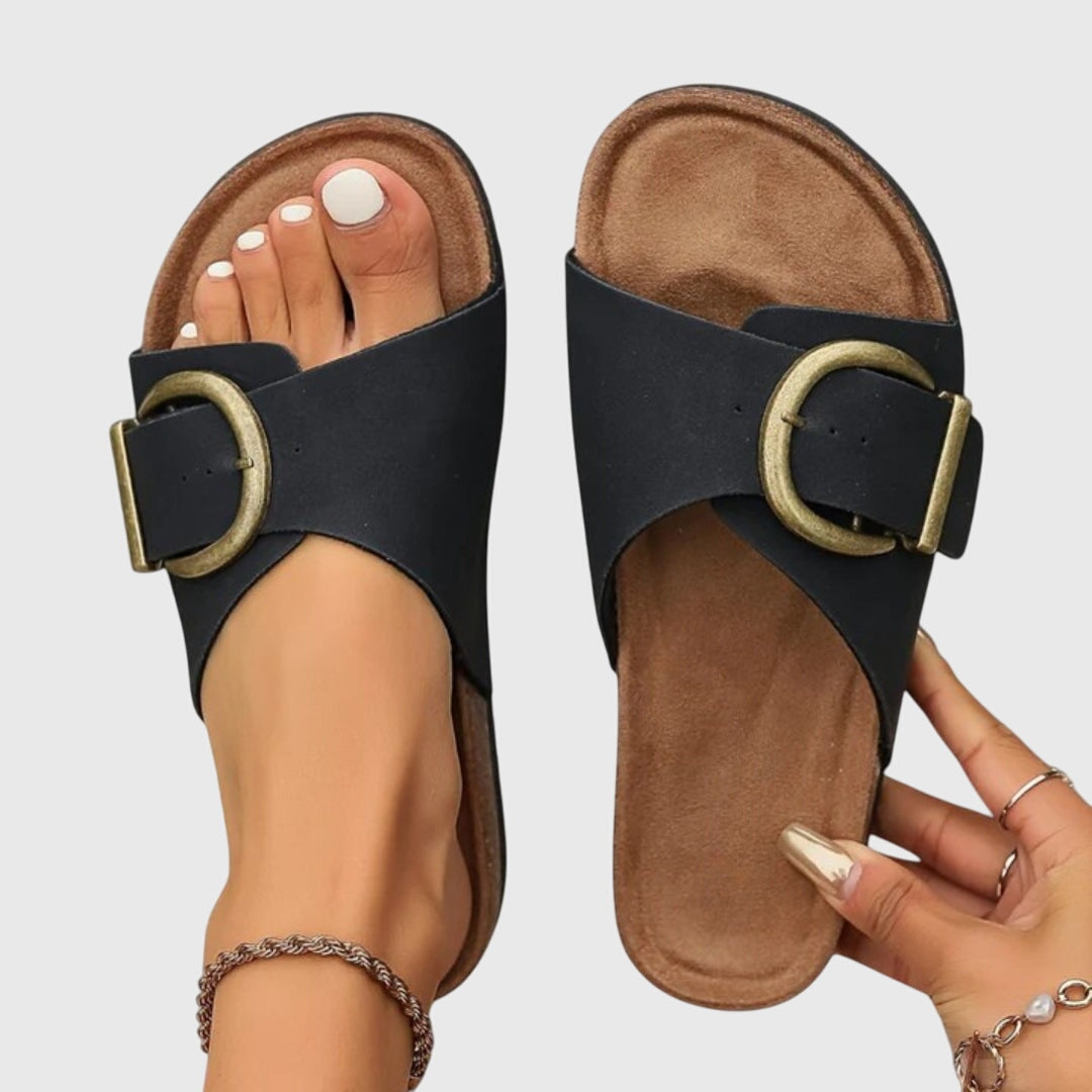 Damen Sandalen Lässig Slip-On mit Schnalle - BerlinGlamour