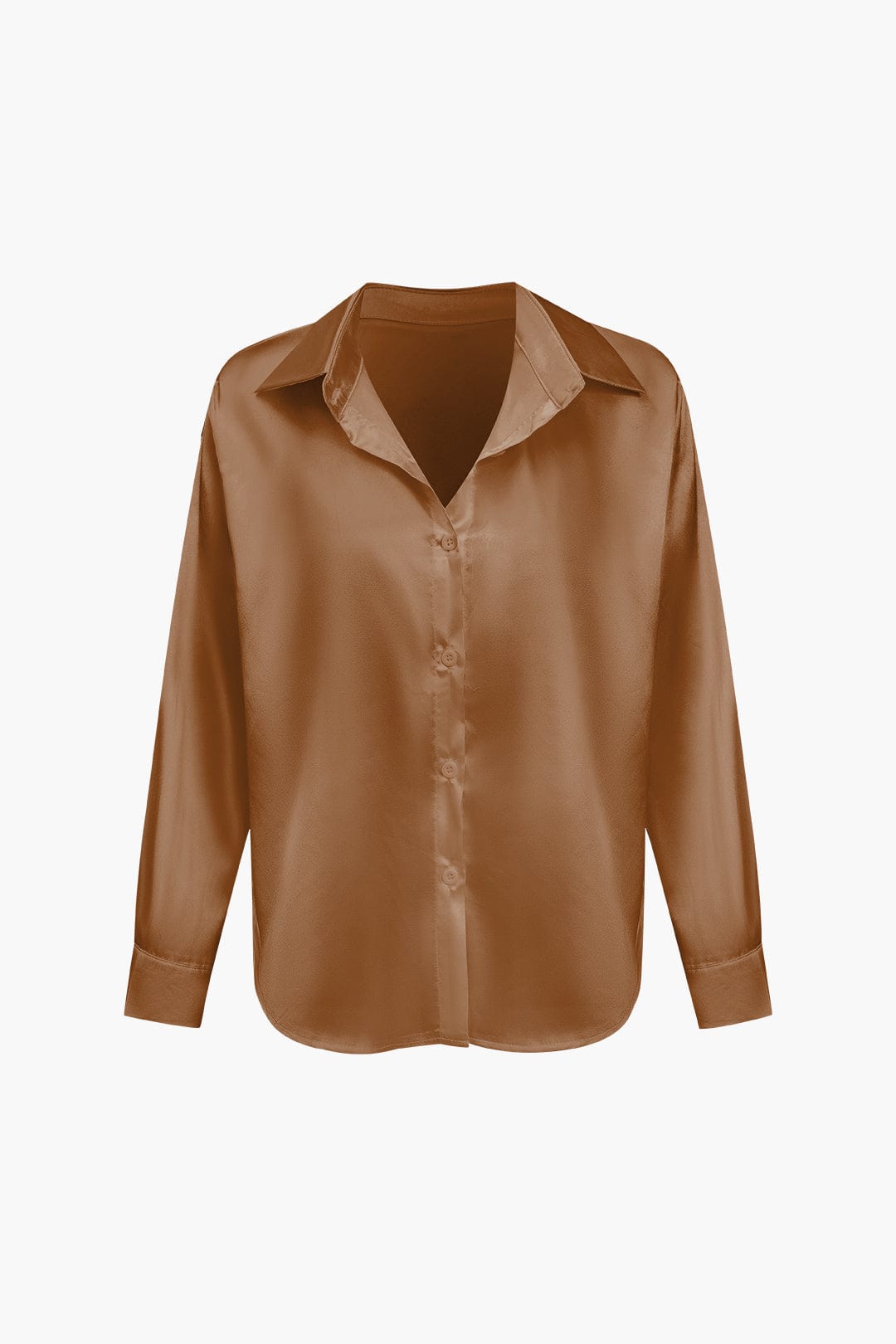 Elegante Bluse Langarm Seiden-Satin Damenbluse