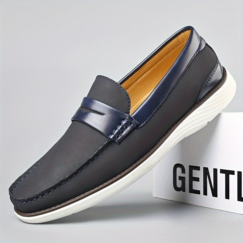 Elegante Herren Loafers Leder Schwarz Modern