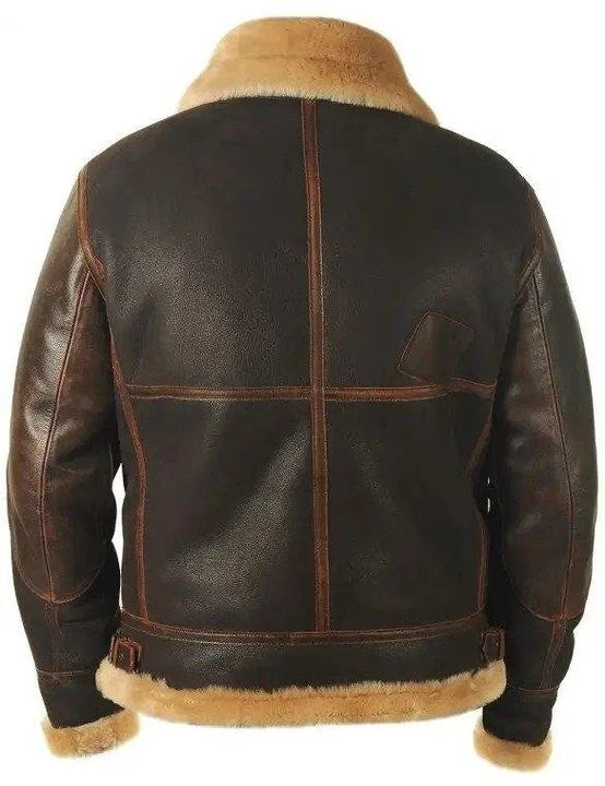 Leder Pilotenjacke Herren Klassisch Schwarz - BerlinGlamour
