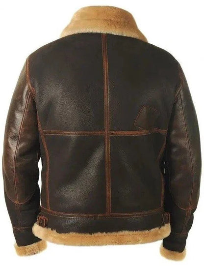 Leder Pilotenjacke Herren Klassisch Schwarz - BerlinGlamour