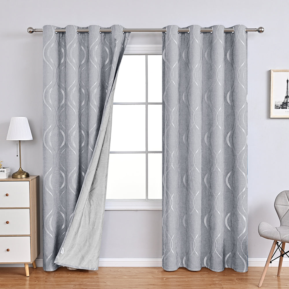 Elegante Chenille Vorhänge Blumenmuster Luxus Gardinen - BerlinGlamour