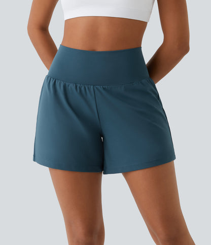 Yoga-Shorts 2-in-1 Multifunktionshose mit Taschen