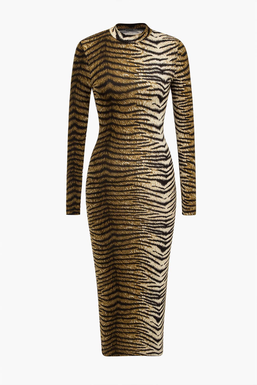 Leopardenkleid Damen Elegant Midikleid Wild Leopardprint