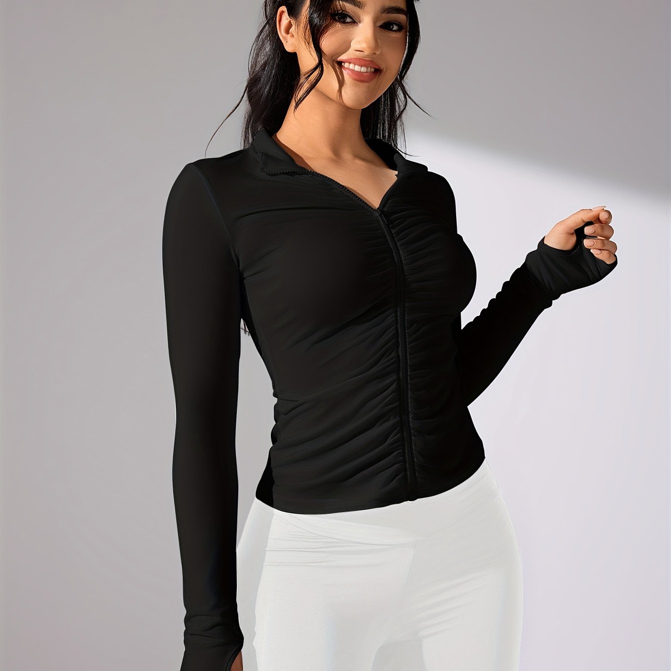 Sportjacke Damen Langarm Lässig Modern