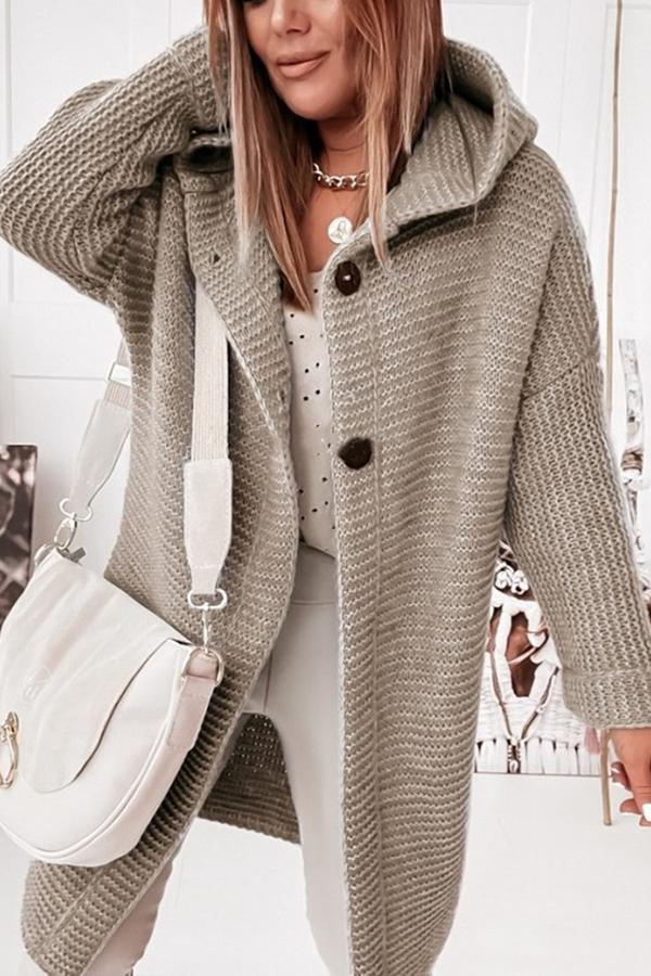 Strickjacke mit Kapuze Weich Warm Locker