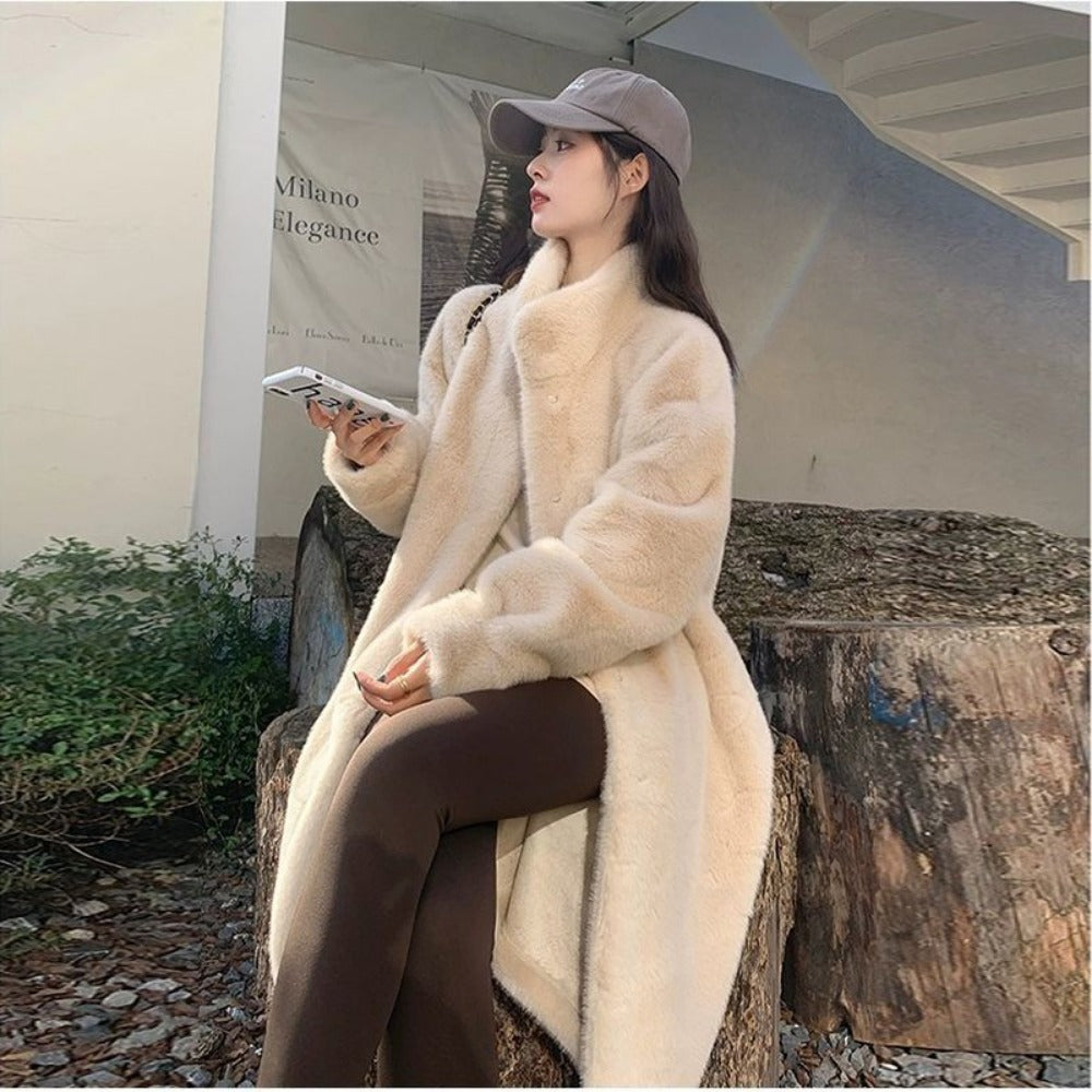 Kunstfelljacke Damen Glamour Winter