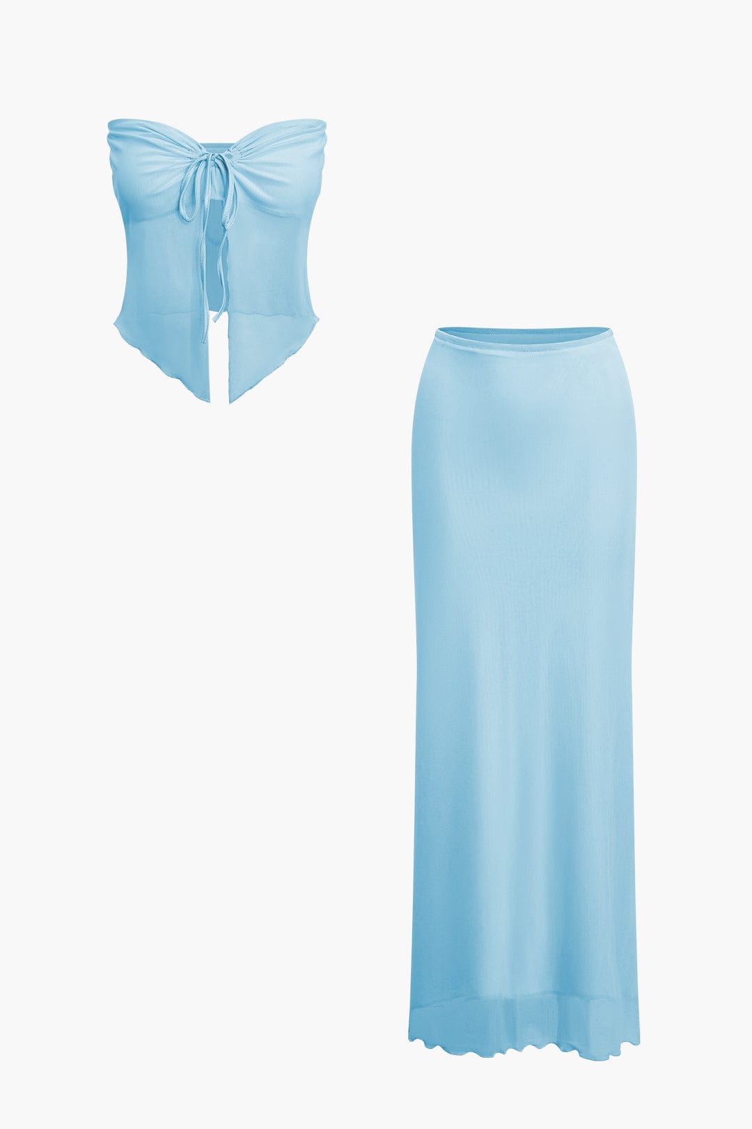 Zweiteiler Set Bandeau Top Maxirock Sommer