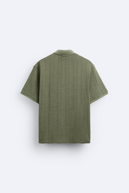 Strick-Polo Reißverschluss Herren Sportlich Modern