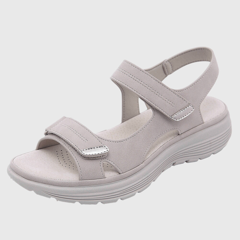 Damen Sandalen Offene Spitze Klettverschluss Sommer