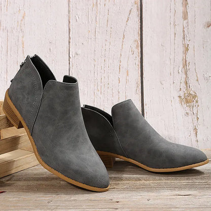 Damen Stiefel Chic Dicke Absatz V-Ausschnitt Stilettos