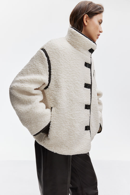 Montana Sherpa Coat mit hohem Kragen und Knopfleiste