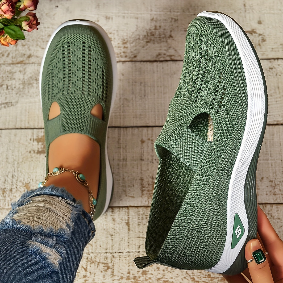 Damen Sneaker Orthopädisch Bequem Laufsohle
