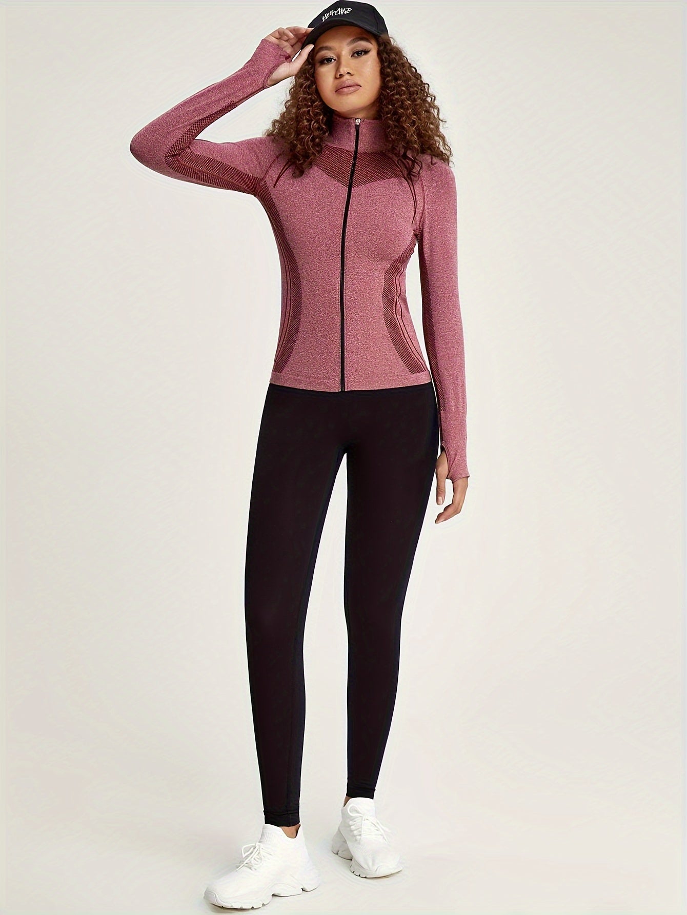 Sportjacke Damen Nahtlos Reißverschluss Waterproof
