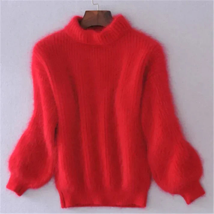 Weinlese Angora Pullover Soft Warm