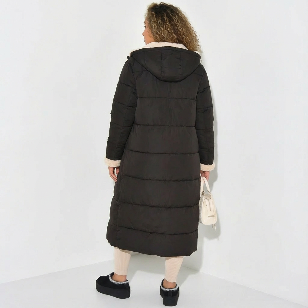 Wendbare Damenjacke Lang Teddyfutter Modern