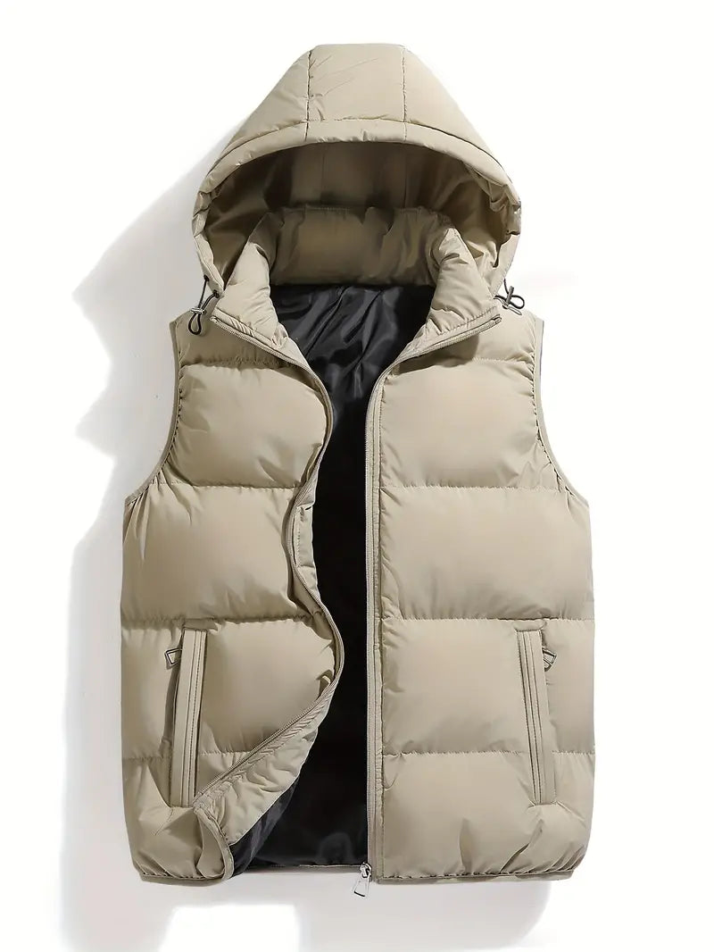 Herren Steppweste Leicht Körperwärmer Winterjacke Mit Kapuze